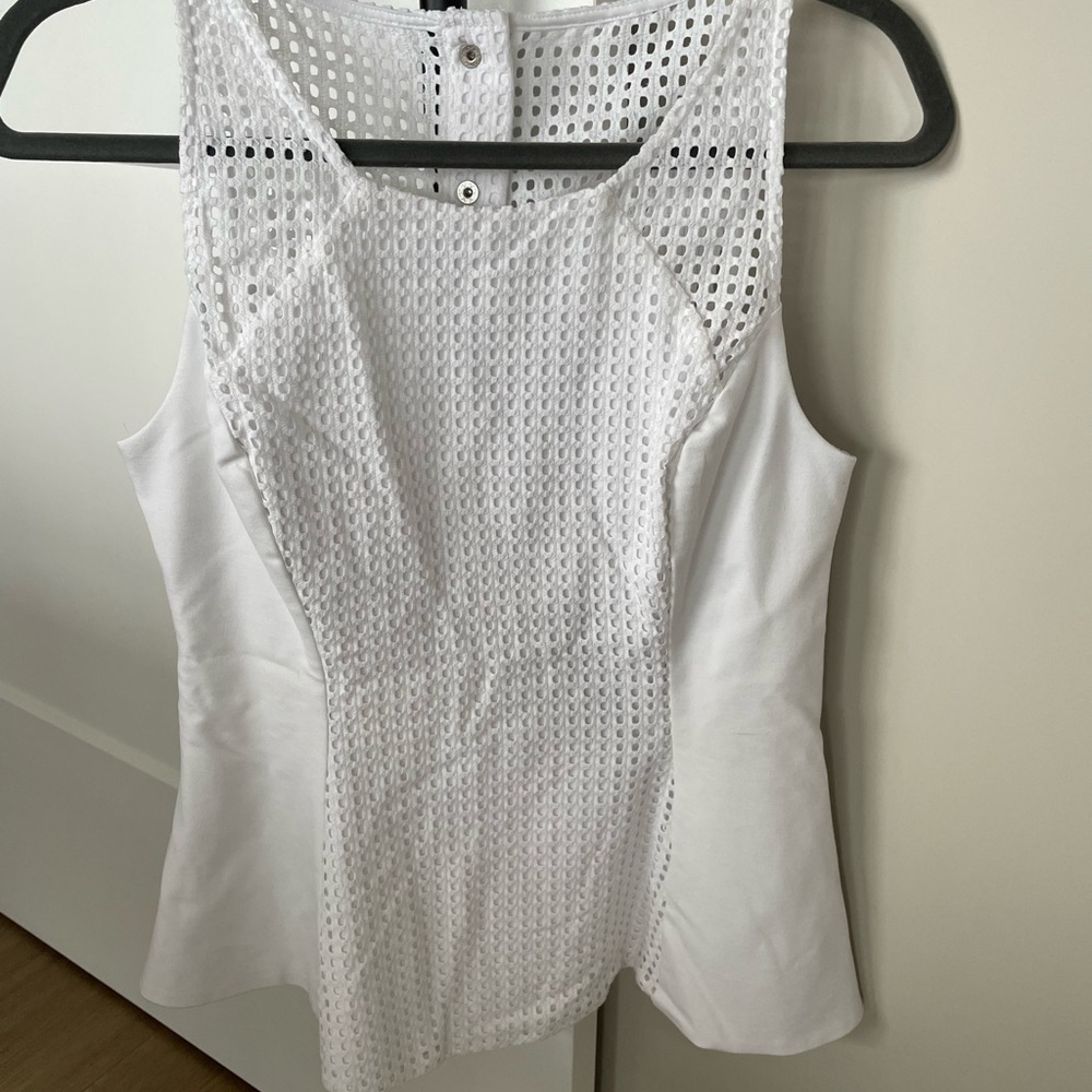 Guess white peplum blouse.